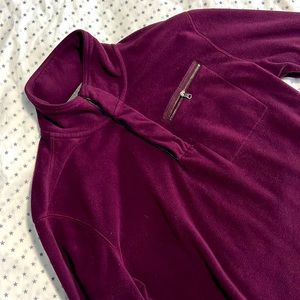 Banana Republic, Burgundy Long-Sleeve Zip-Up Sweater, Size L